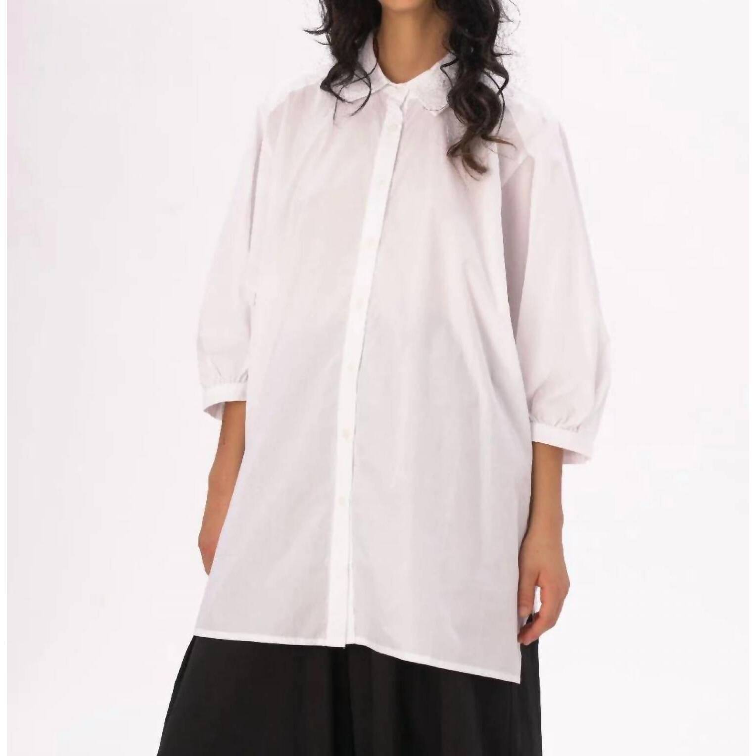 New Baci Drop Sleeve Shirtdress In White